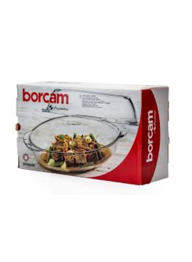 Borcam 59022 Paşabahçe Borcam Oval Glass Casserole with Lid – 2250cc - Image 2